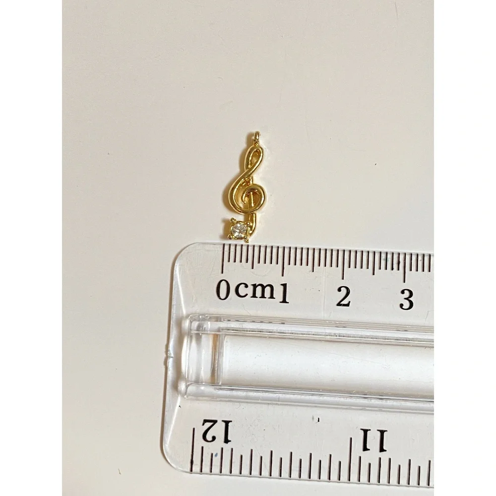 Gold Treble Clef Music Note Charm Pendant - Picture 3 of 5